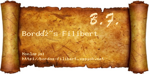 Bordás Filibert névjegykártya
